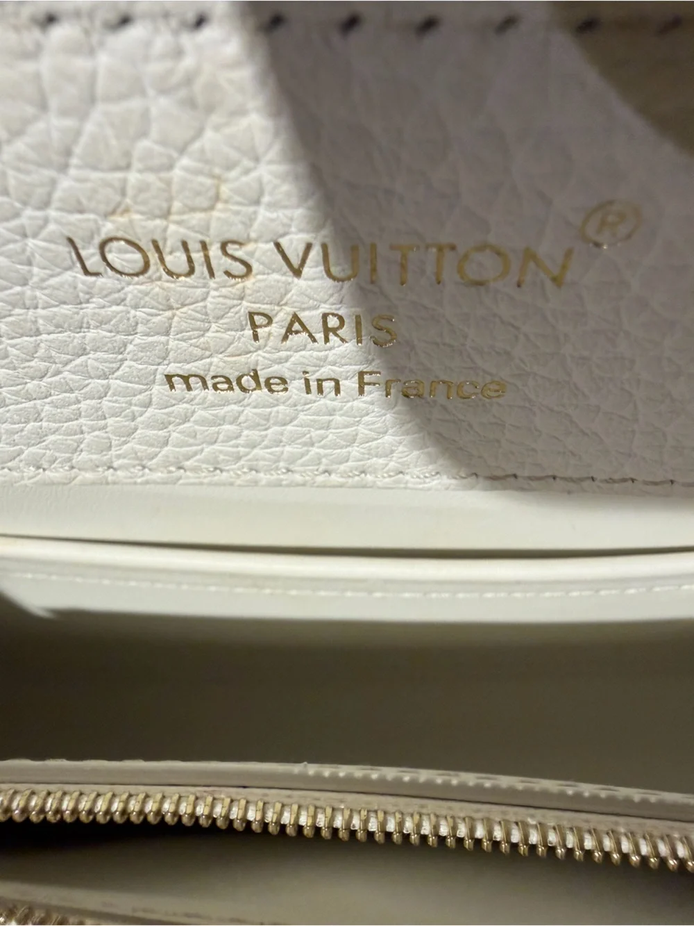 Louis Vuitton White and Pink Capucines Crossbody Bag with Gold Hardware